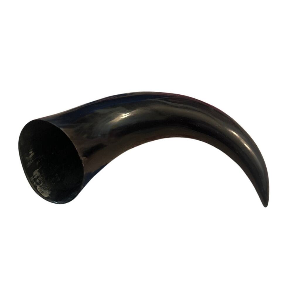 Black Viking Drinking Horn Carved Valknut Renaissance Fair Historical Piece